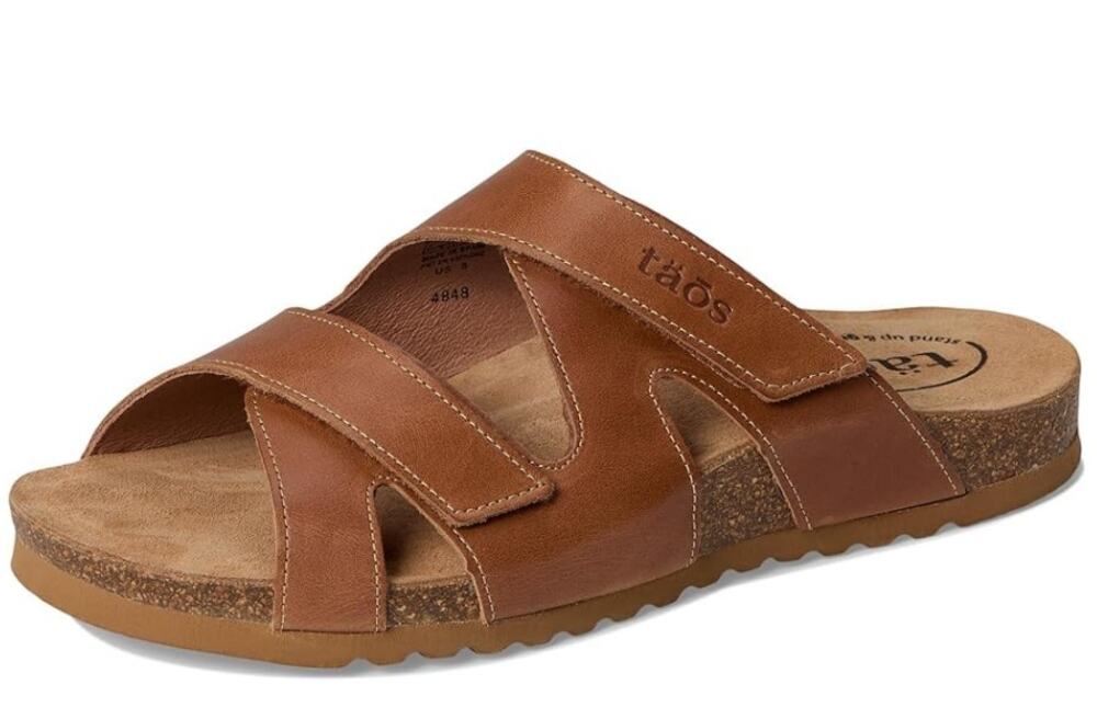 Taos Footwear Womens Casita Sandals Size 10 M Tan Brown Leather Flats NIB